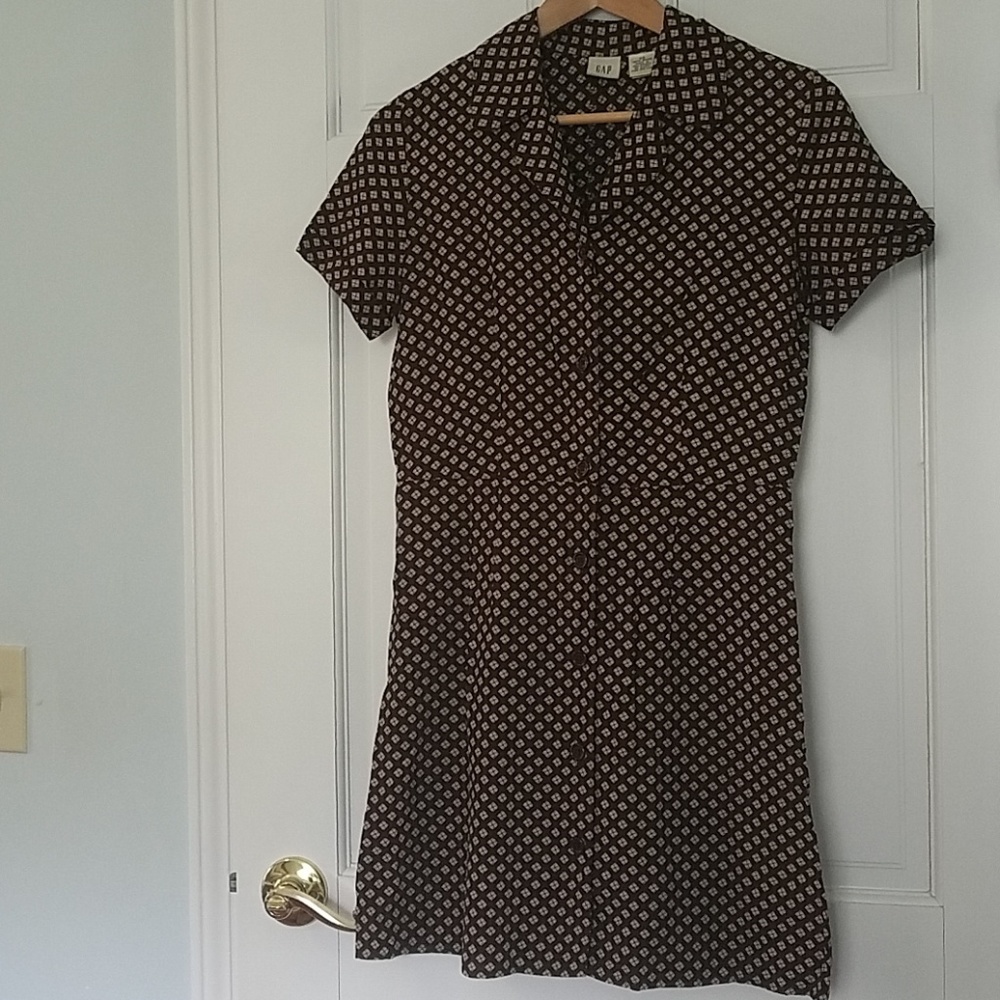 Adjustable waist vintage button down mini dress